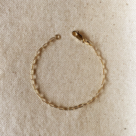 18k Gold Filled 2.5mm Cable Link Bracelet