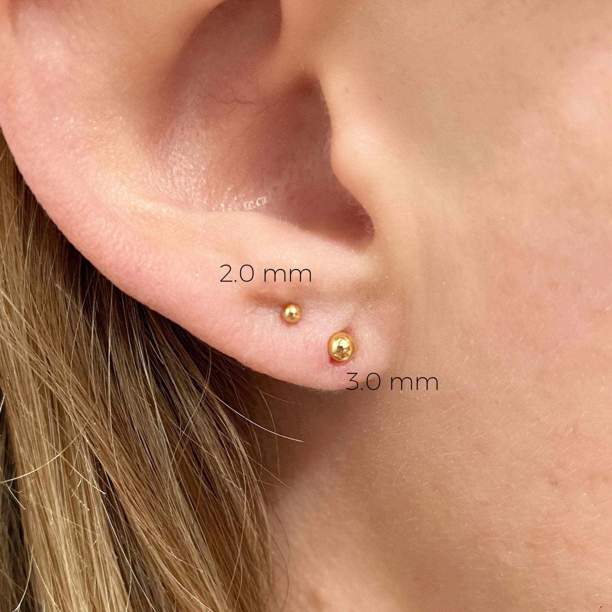 Gold-Filled 14K/20 Post Earring with 3-Link Paperclip Chain (1 Pair) 
