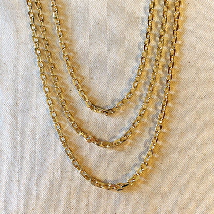 Gorgeous 18k Gold Filled Diamond Cut Anchor Chain Necklace