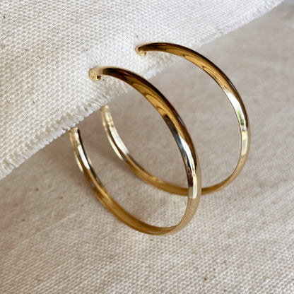 GoldFi 18k Gold Filled 50mm Hollow C-Hoop Earrings