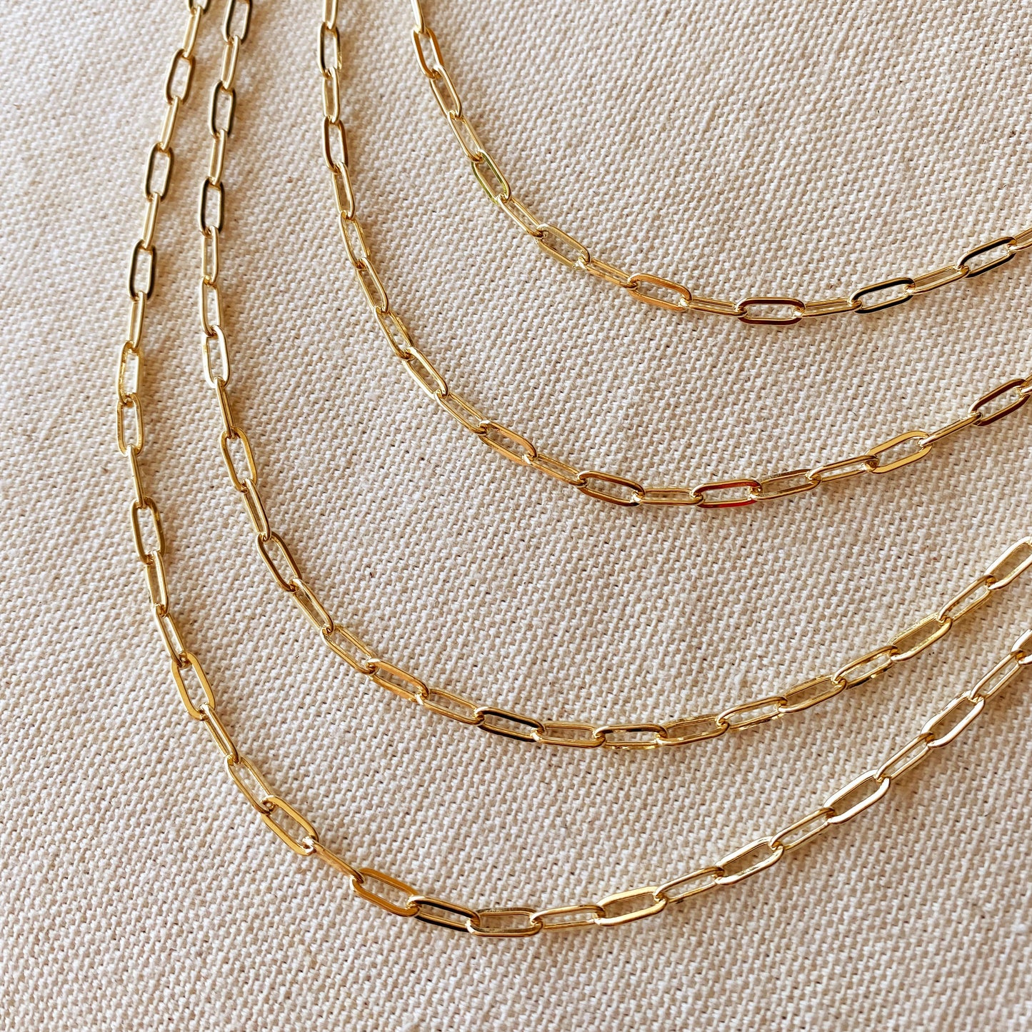 GoldFi 18k Gold Filled Short Link Paperclip Chain