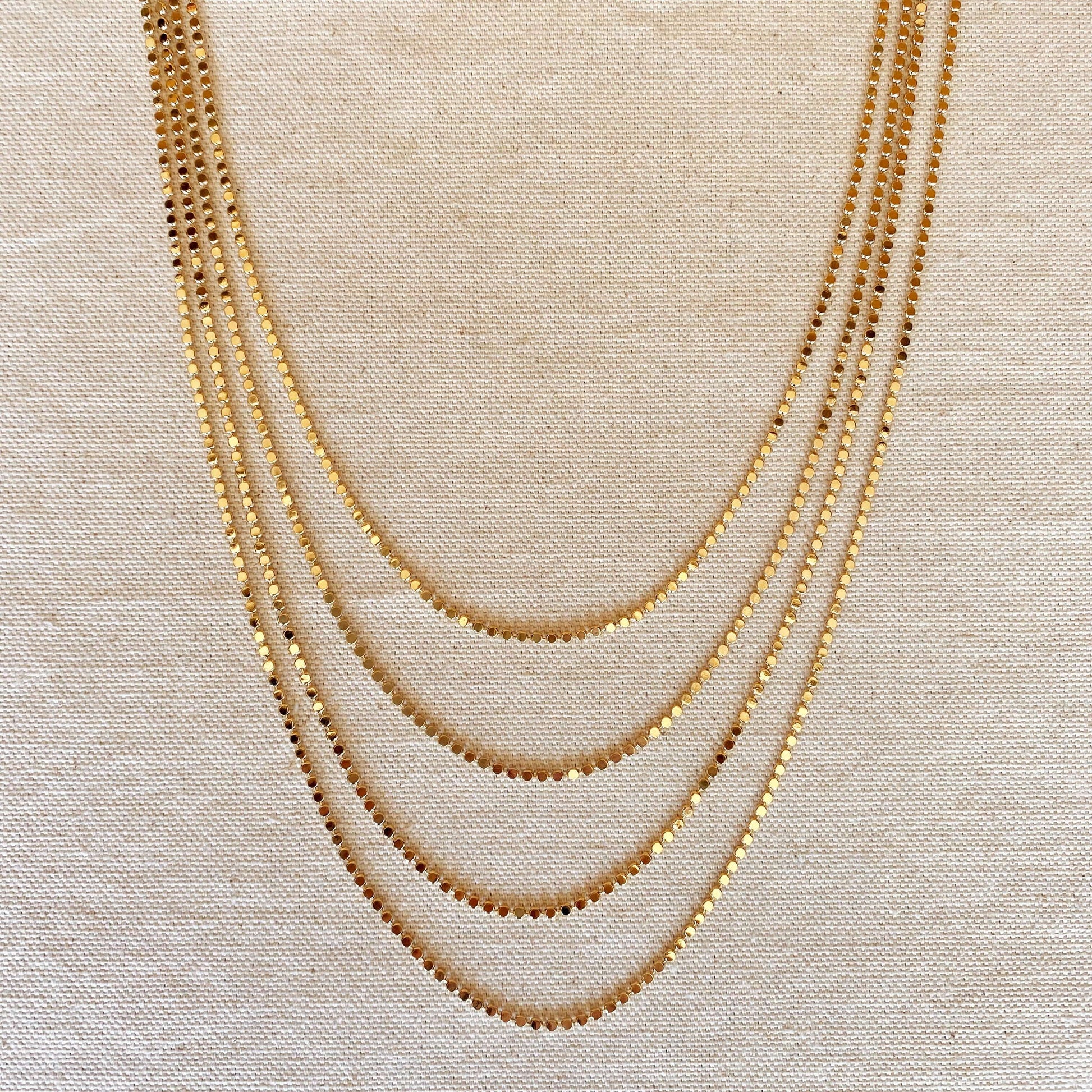 GoldFi 18k Gold Filled 2mm Flat Ball Chain Necklace