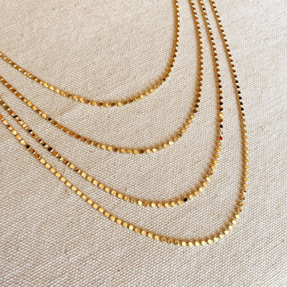 GoldFi 18k Gold Filled 2mm Flat Ball Chain Necklace