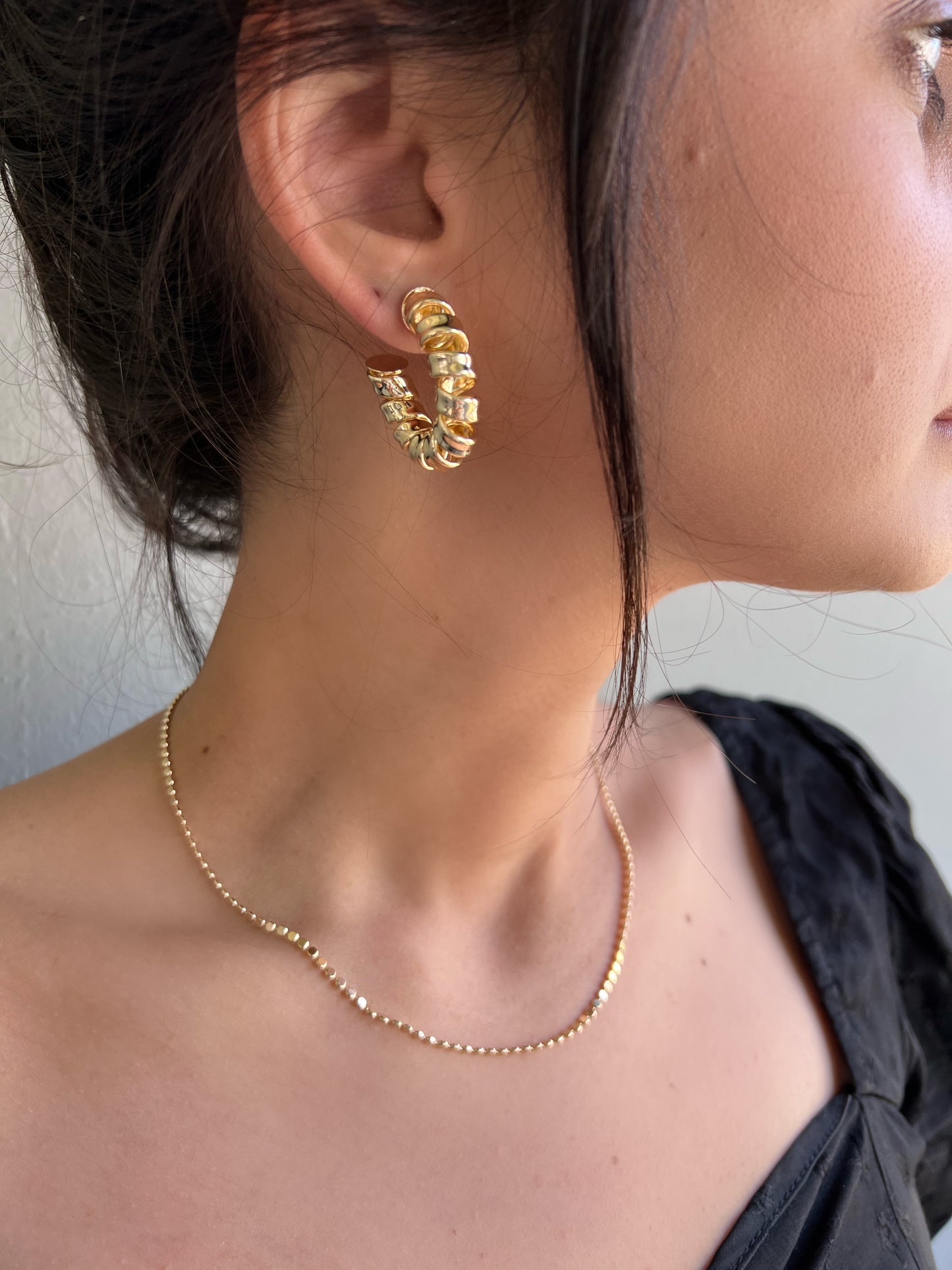 GoldFi 18k Gold Filled Curly C-Hoop Earrings Medium