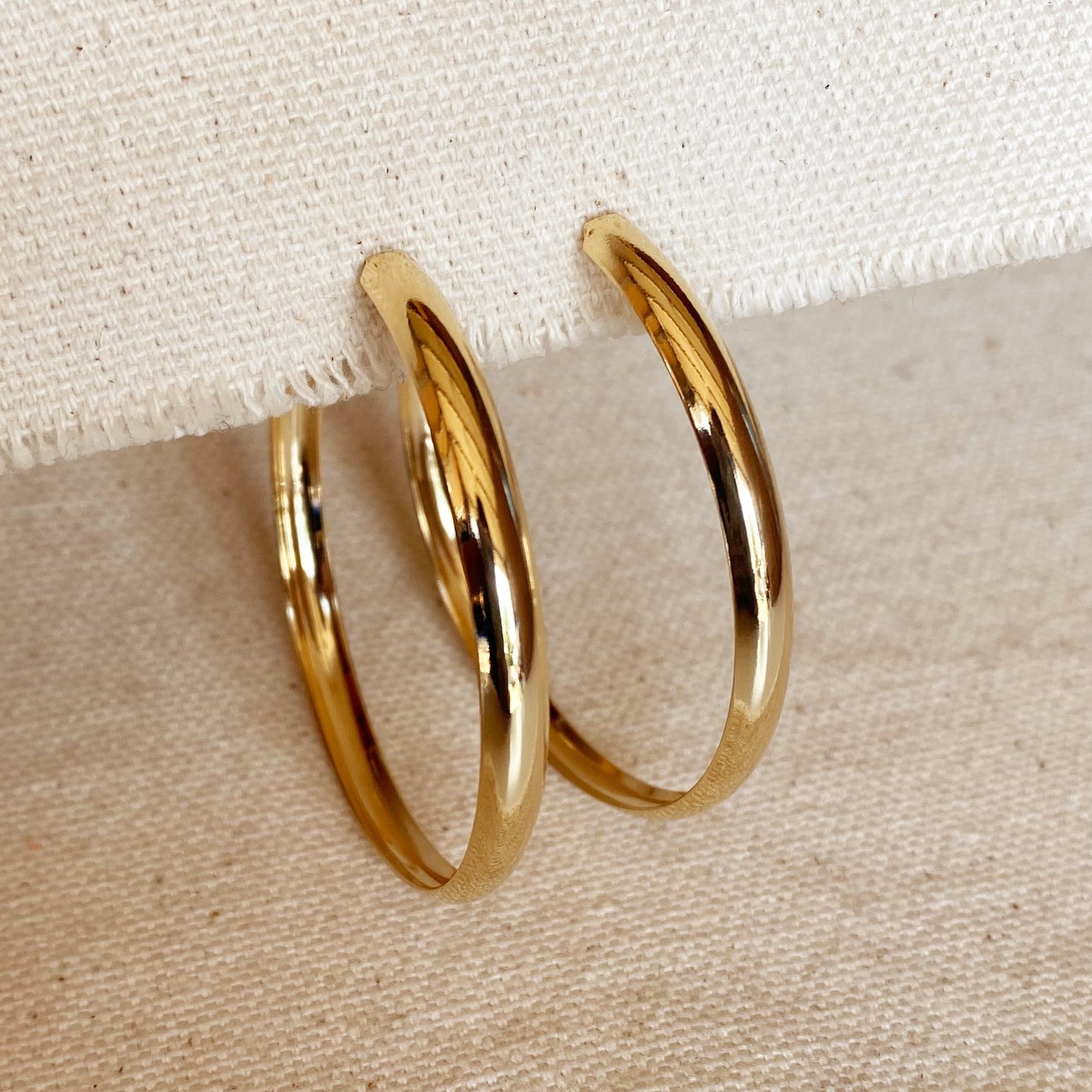 GoldFi 18k Gold Filled 50mm Hollow C-Hoop Earrings