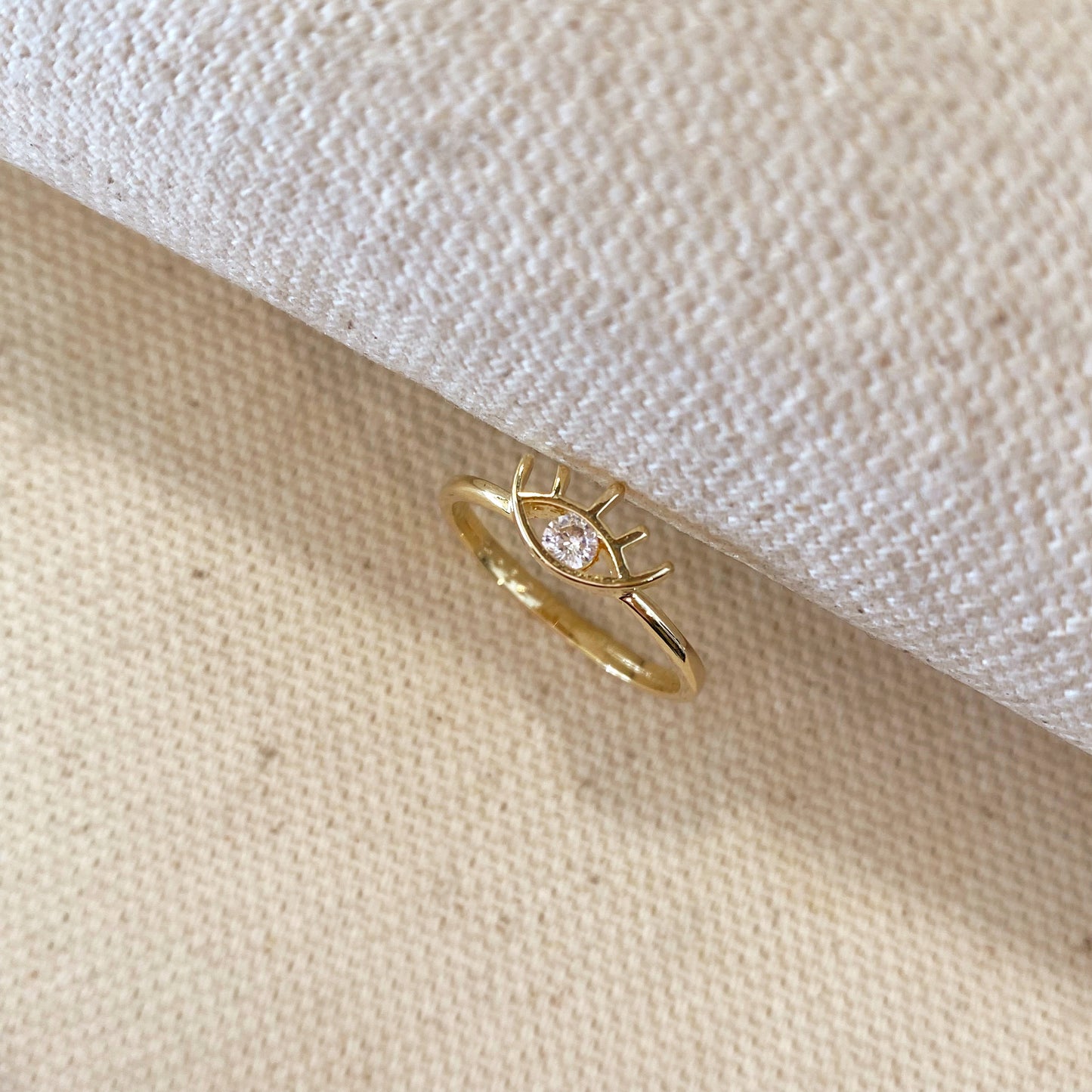 18k Gold Filled Dainty Eye Ring