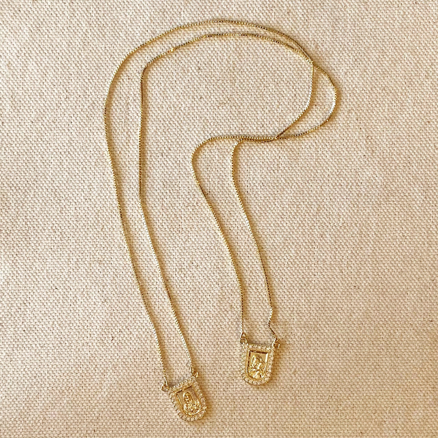 18k Gold Filled Scapular Necklace