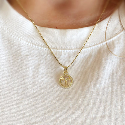 18k Gold Filled Mini Aries Zodiac Pendant