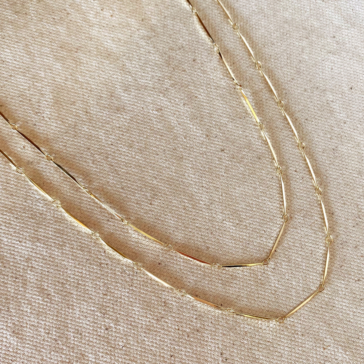 18k Gold Filled 1mm Diamond Cut Straw Chain