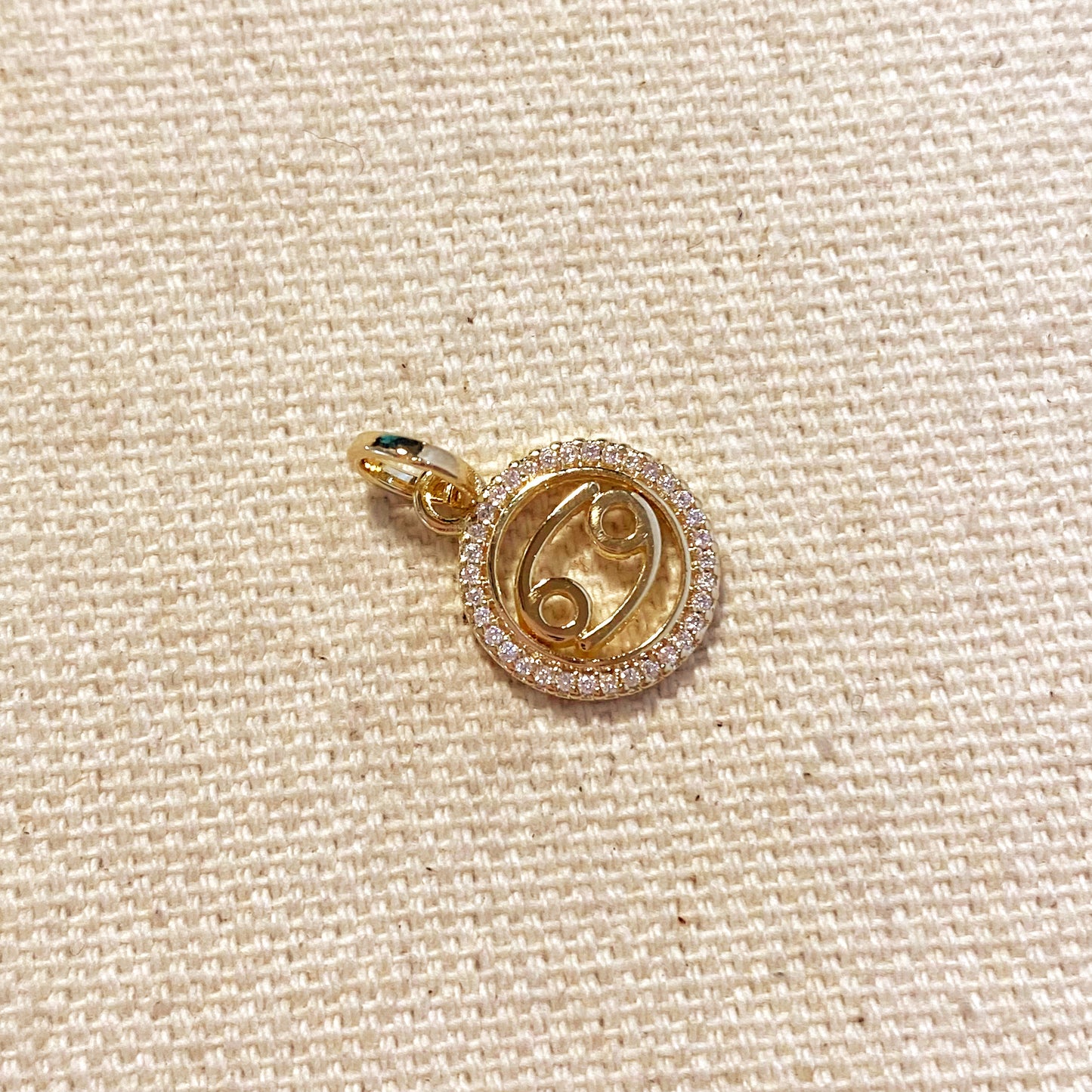 18k Gold Filled Mini Cancer Zodiac Pendant