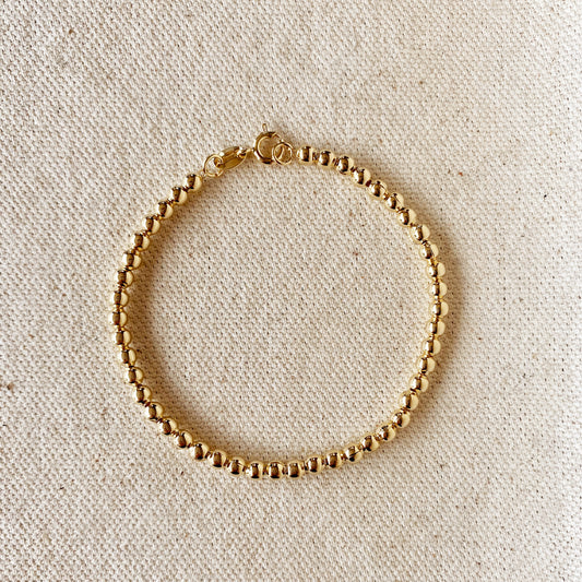 GoldFi 18k Gold Filled 3.5 mm Beaded Bracelet