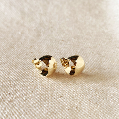 18k Gold Filled Half Open Stud Earrings