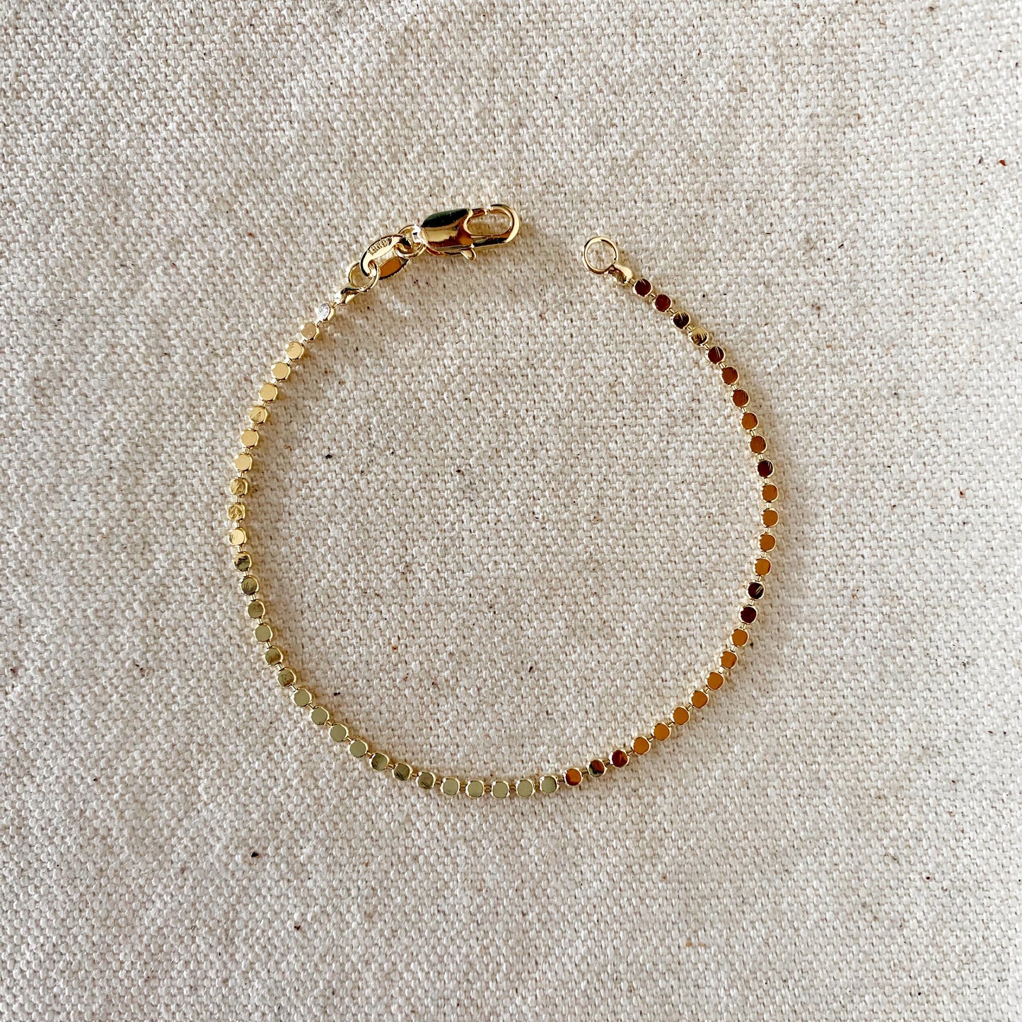 18k Gold Filled 2mm Dot Ball Bracelet