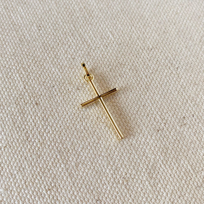 18k Gold Filled Thin Plain Cross Pendant