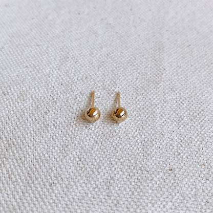 GoldFi 14k Gold Filled 4.0mm Ball Stud Earrings