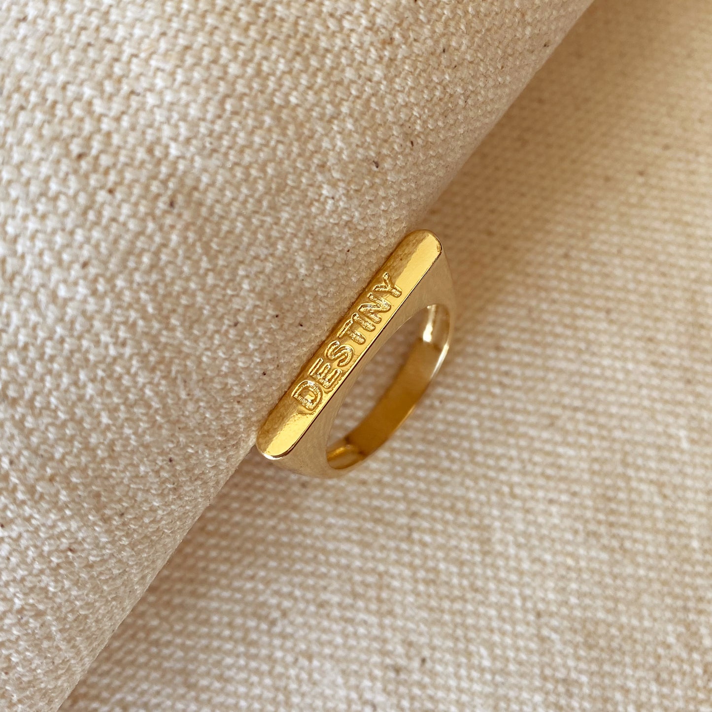 GoldFi 18k Gold Filled Destiny Engraved Stackable Ring