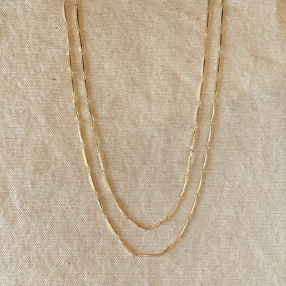 18k Gold Filled 1mm Diamond Cut Straw Chain