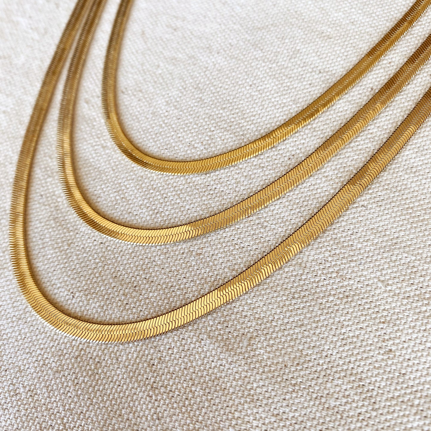 GoldFi 18k Gold Filled 4.0mm Thickness Herringbone Chain