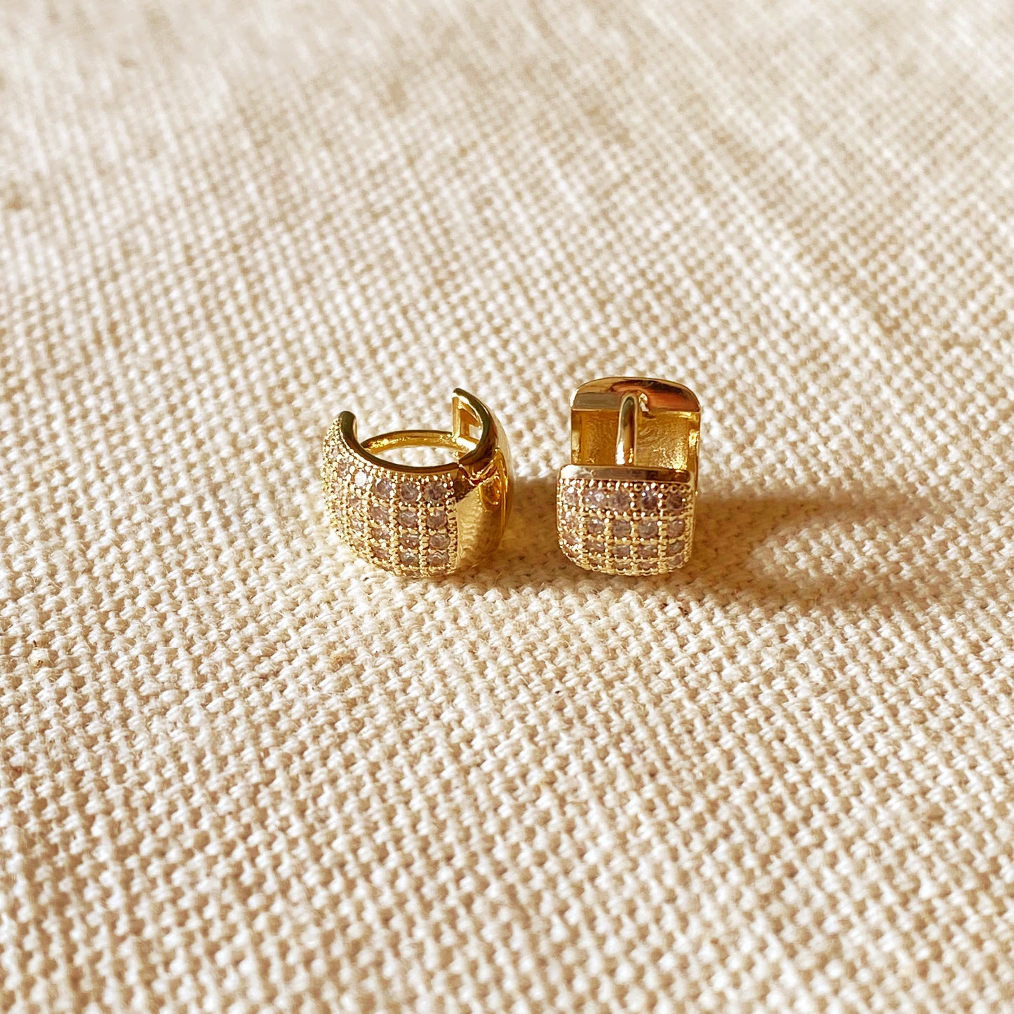 18k Gold Filled Mini Chunky Cubic Zirconia Clicker