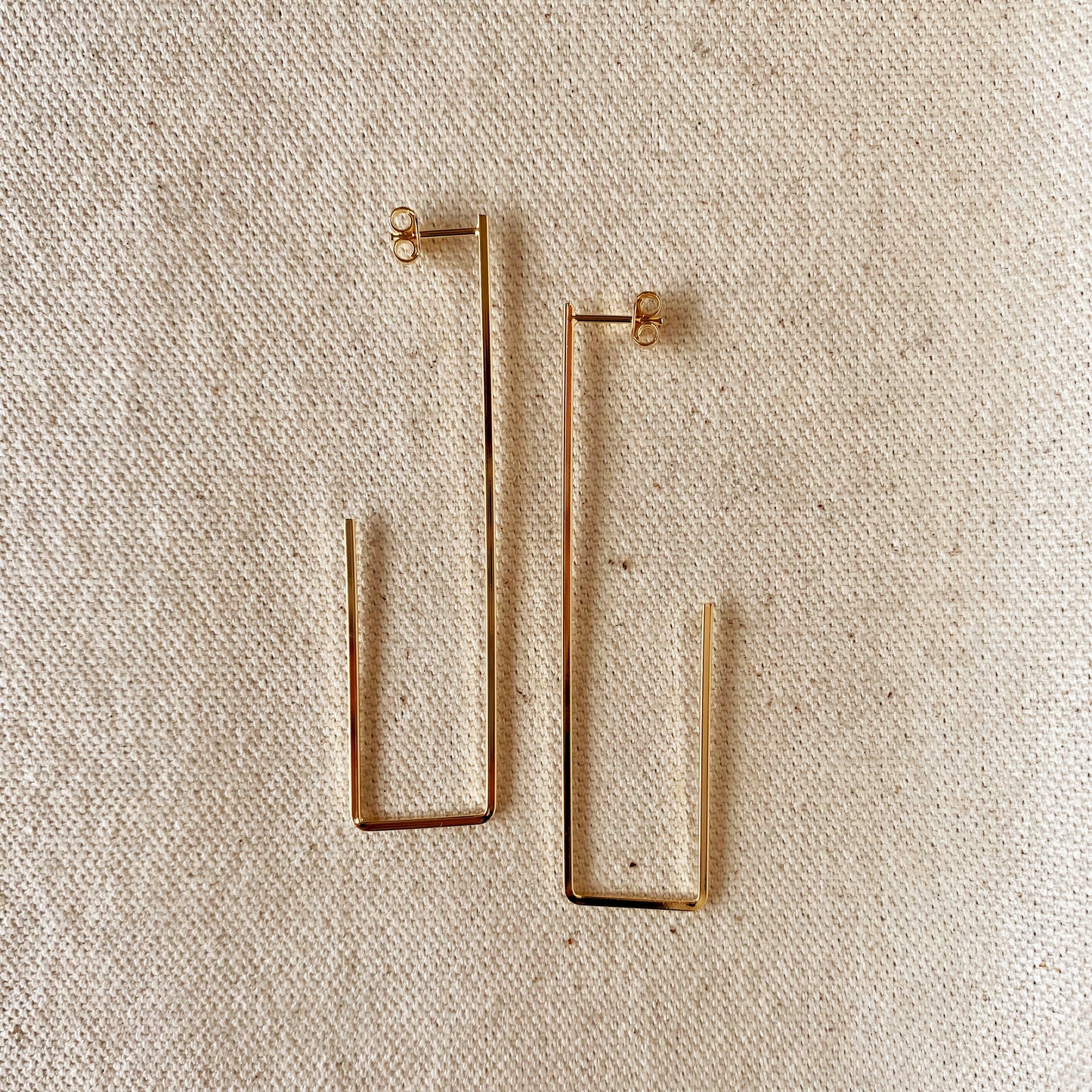 GoldFi 18k Gold Filled Rectangle Shaped Earrings