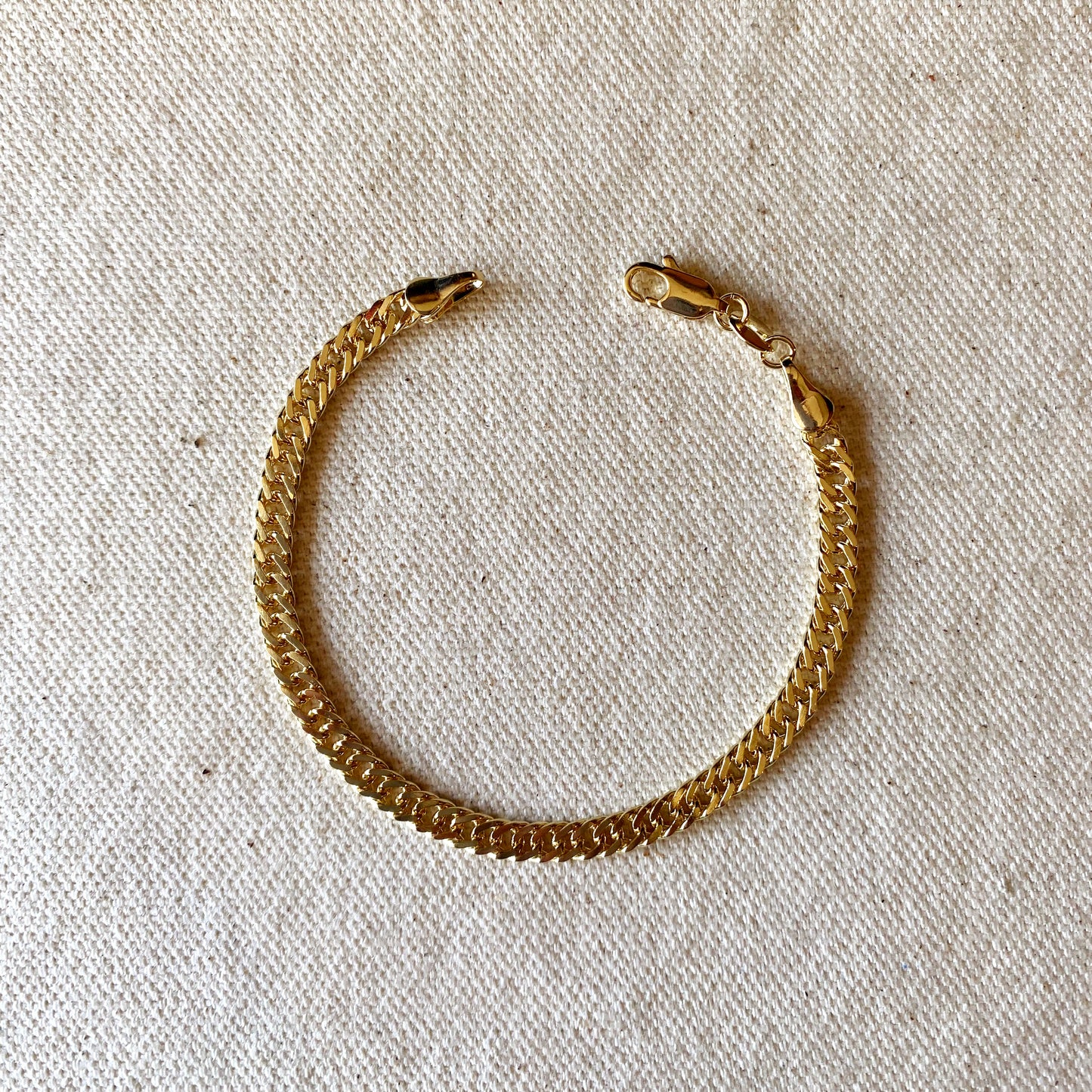 18k Gold Filled 4.0mm Curb Chain Bracelet