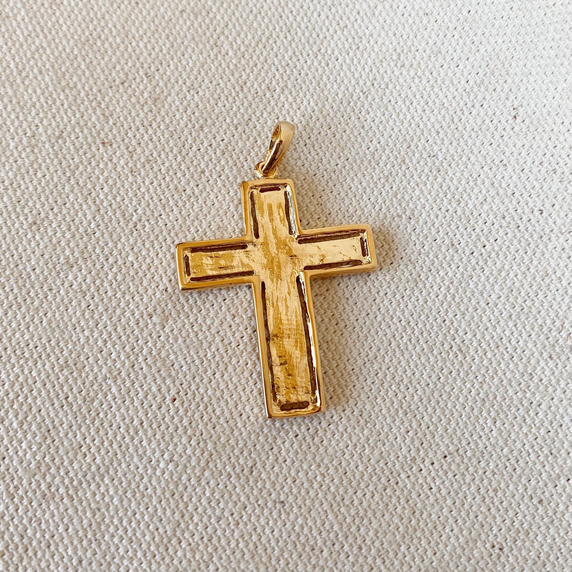 GoldFi 18k Gold Filled Rustic Cross Pendant