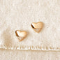 GoldFi 18k Gold Filled Heart Stud Earrings with Cubic Zirconia Stones