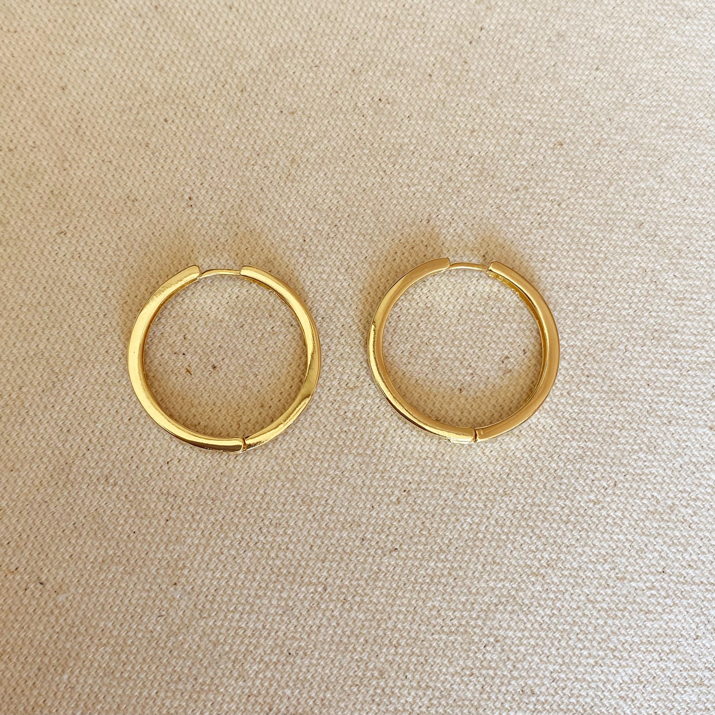 GoldFi 18k Gold Filled Flat Hoop Earrings