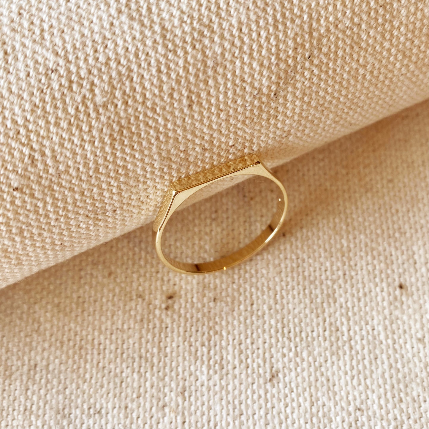 18k Gold Filled Flat Top Ring