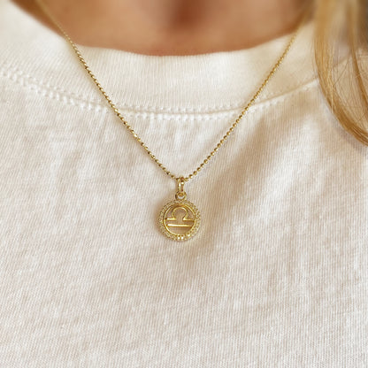 18k Gold Filled Mini Libra Zodiac Pendant