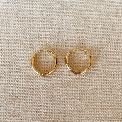 GoldFi 18k Gold Filled Plain Clicker Hoop Earrings