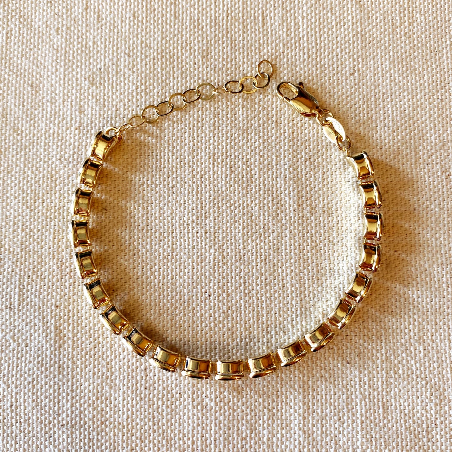 18k Gold Filled Oval Multi-Colored Cubic Zirconia Bracelet