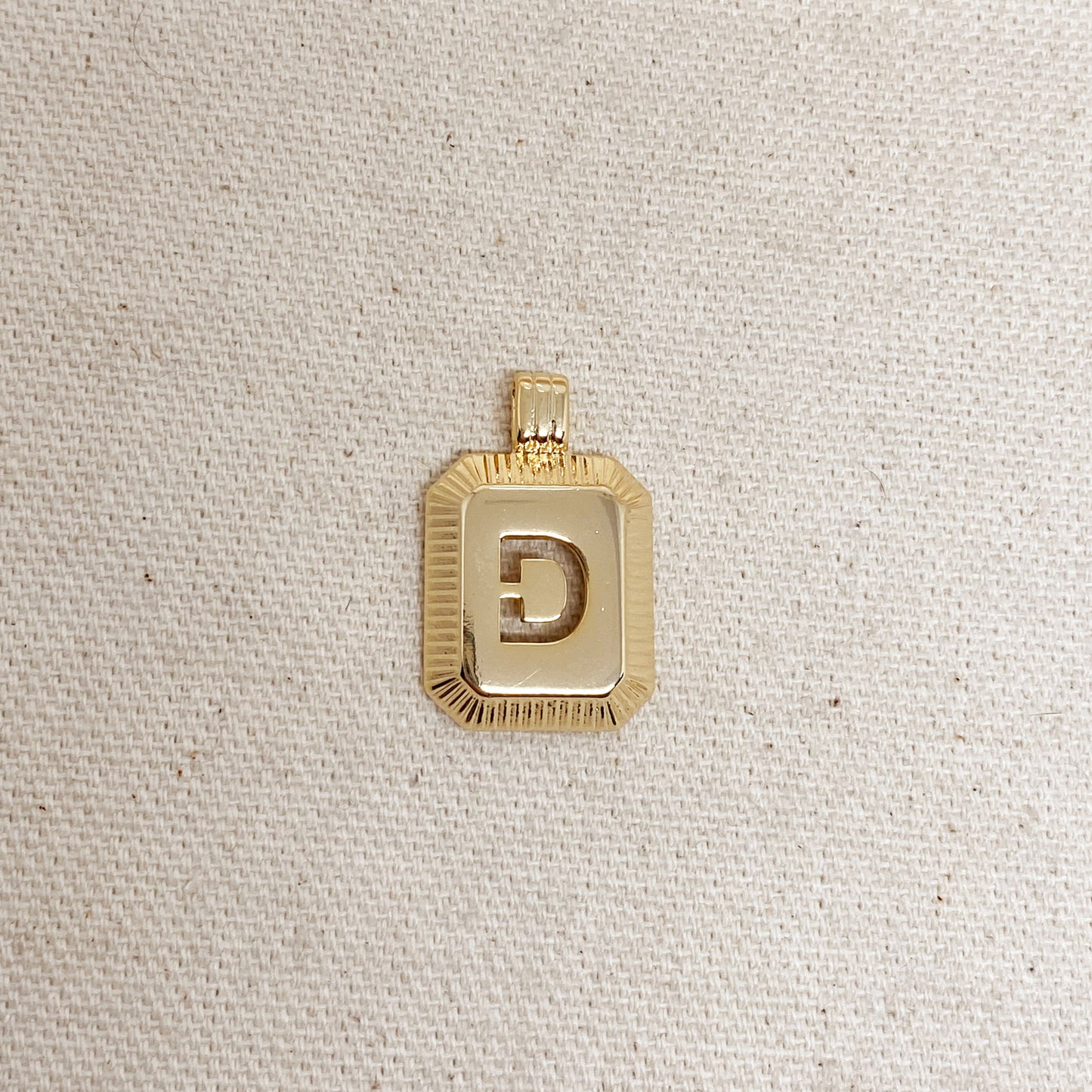 GoldFi 18k Gold Filled Initial Plate Pendant Letter D