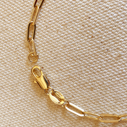 GoldFi 18k Gold Filled Short Link Paperclip Bracelet