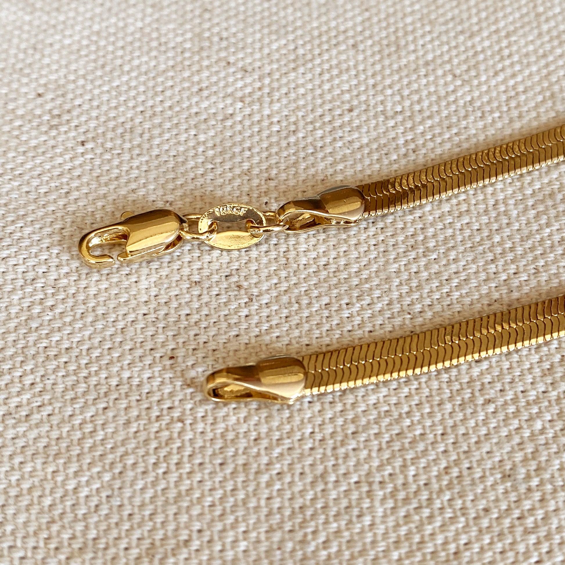 GoldFi 18k Gold Filled 4.0mm Thickness Herringbone Chain