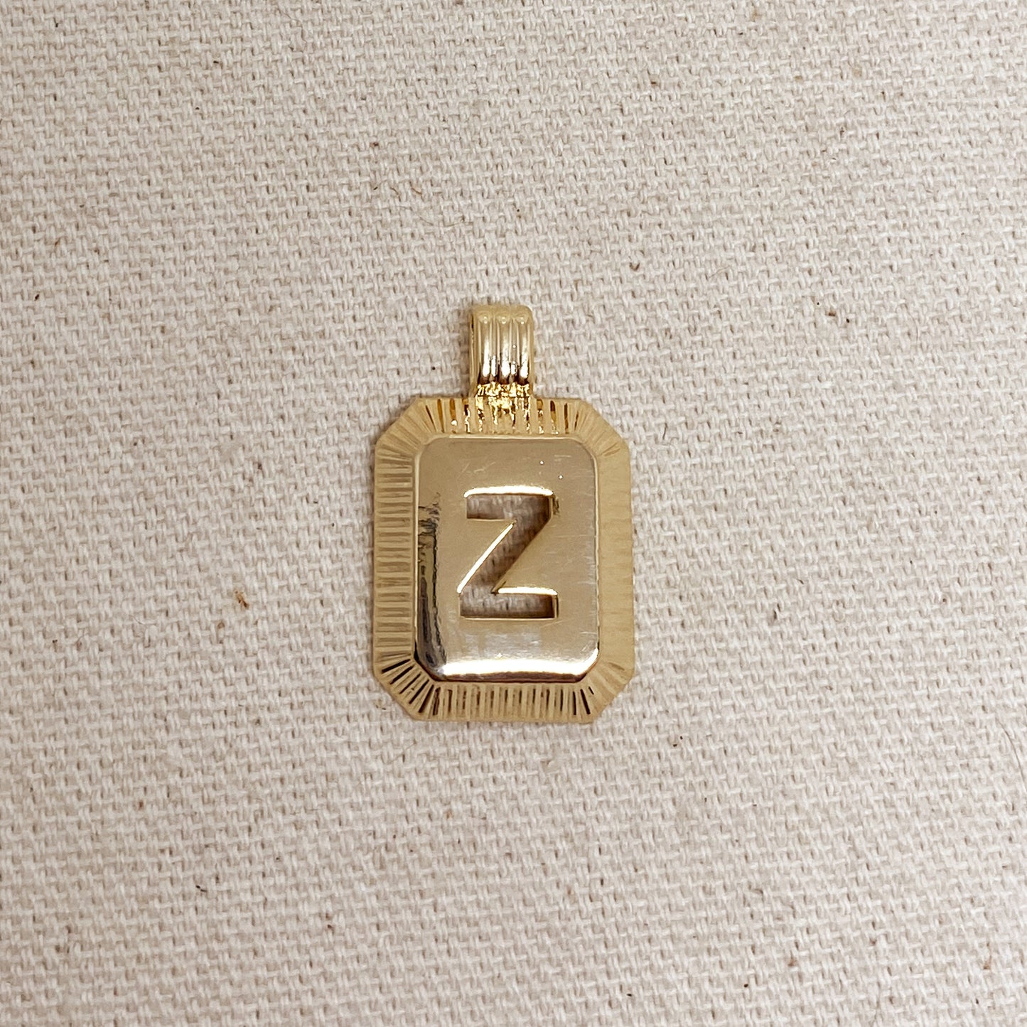 GoldFi 18k Gold Filled Initial Plate Pendant Letter Z