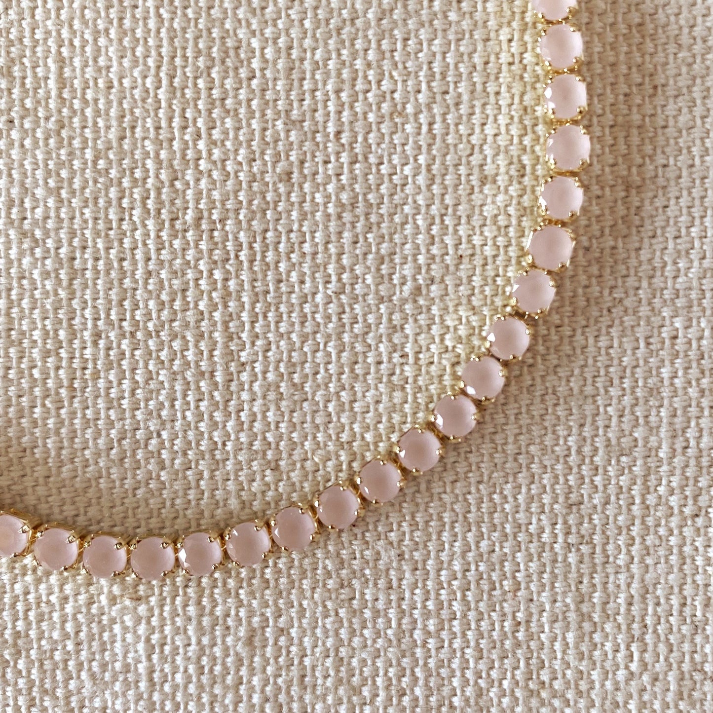 18k Gold Filled 3mm Cubic Zirconia Nude Pink Bracelet