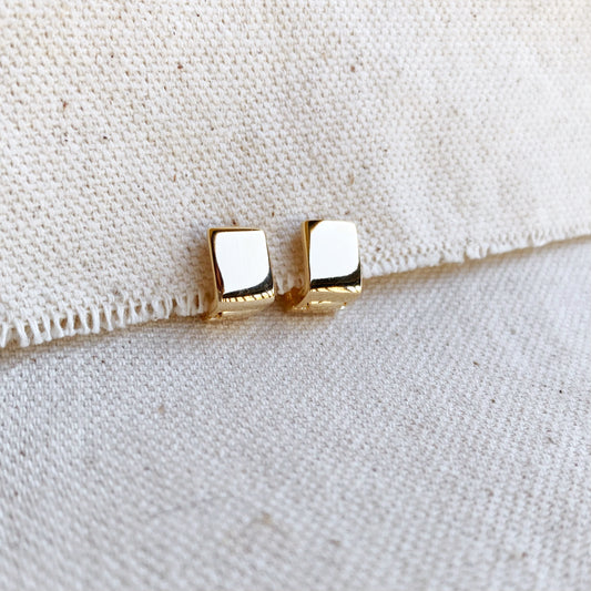GoldFi 18k Gold Filled Square Clicker Earrings