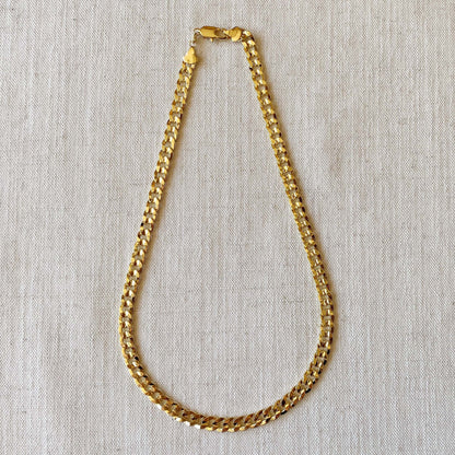 GoldFi 18k Gold Filled 8mm Diamond Cut Cuban Chain Necklace