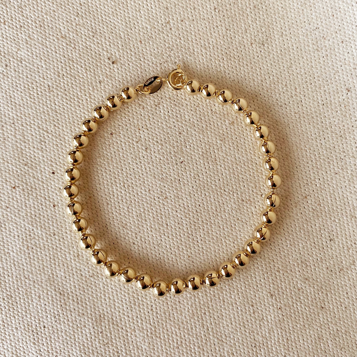 GoldFi 18k Gold Filled 4.5 mm Beaded Bracelet