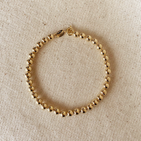 GoldFi 18k Gold Filled 4.5 mm Beaded Bracelet