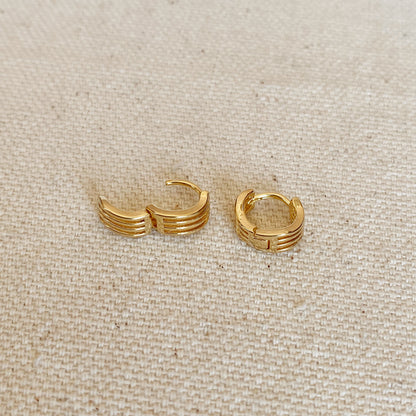 GoldFi 18k Gold Filled Tiny Waves Clicker Hoop Earrings