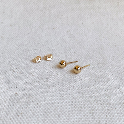 GoldFi 14k Gold Filled 4.0mm Ball Stud Earrings