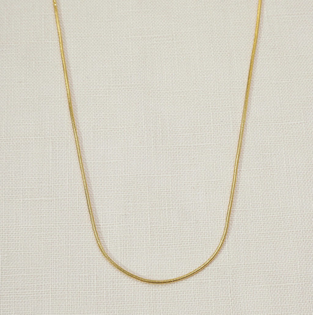 18k Gold Filled 1.2 mm Round Snake Chain Necklace