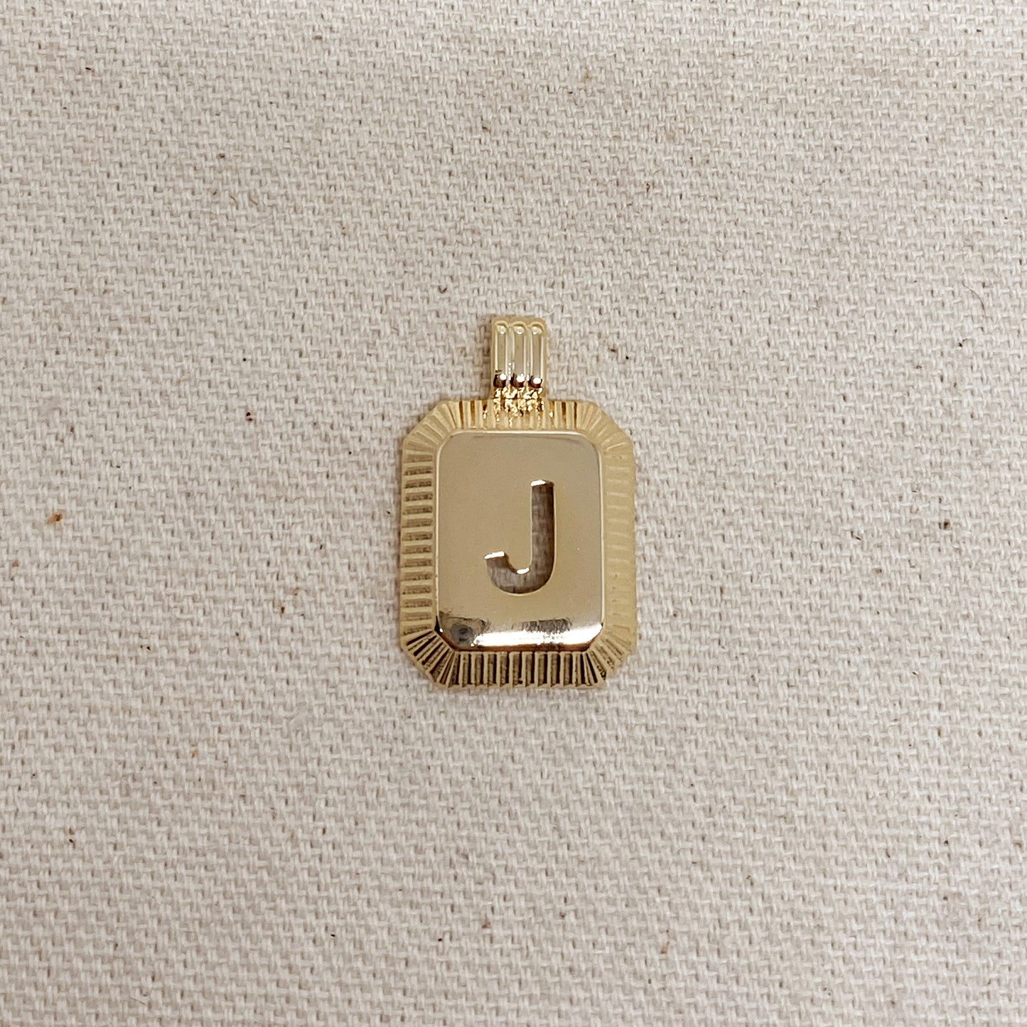 GoldFi 18k Gold Filled Initial Plate Pendant Letter J