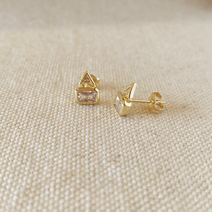 18k Gold Filled Geometric Stud Earrings