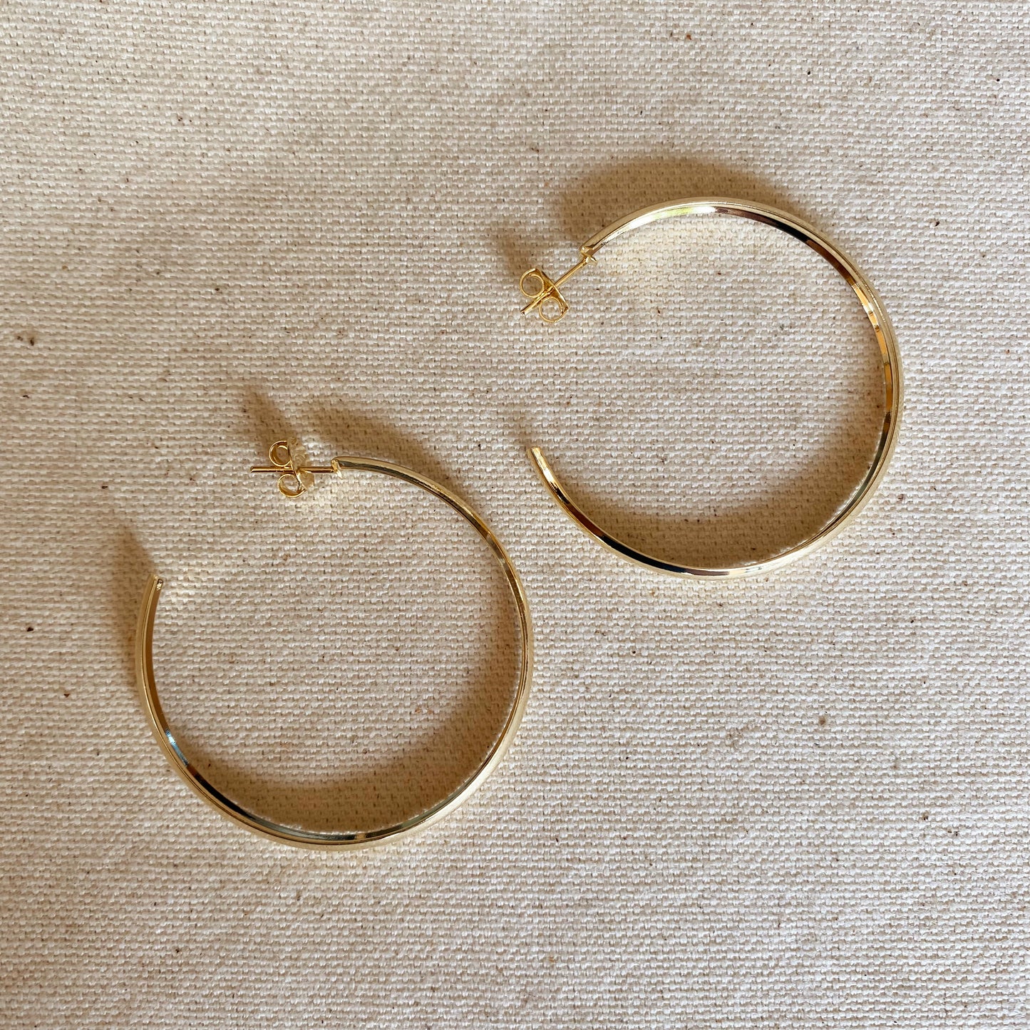 GoldFi 18k Gold Filled 50mm Hollow C-Hoop Earrings