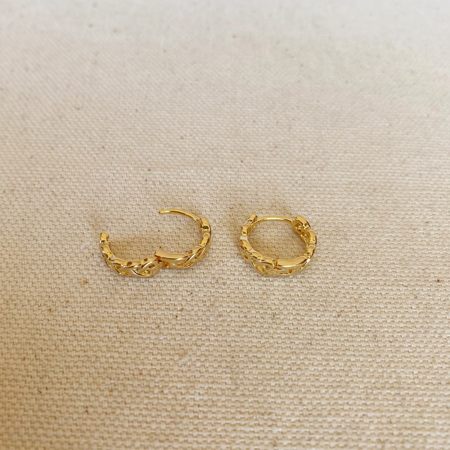 GoldFi 18k Gold Filled Braided Clicker Hoop Earrings