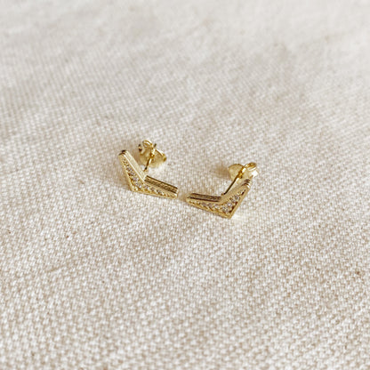 18k Gold Filled Boomerang Shaped Stud Earrings