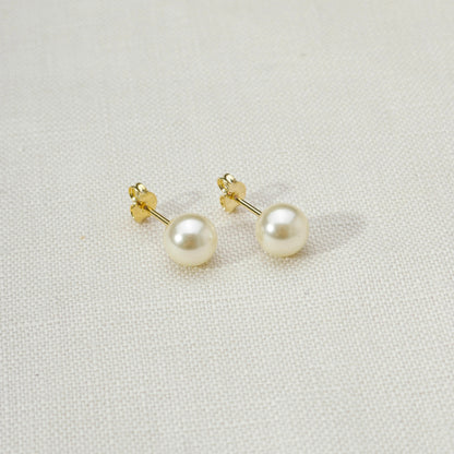 18k Gold Filled 6mm Classic Pearl Stud